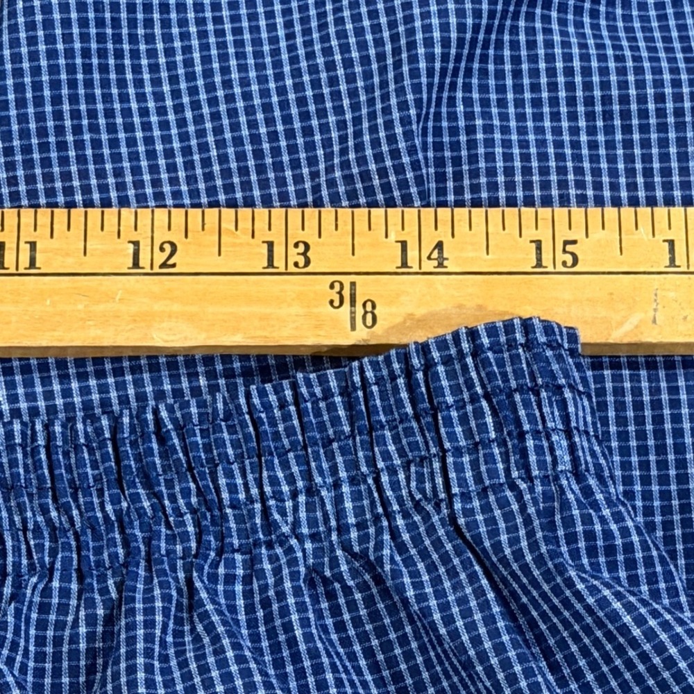 Croft & Barrow Mens Blue Micro Check Pajama Set Long Sleeve Top Pants Large - Picture 6 of 8